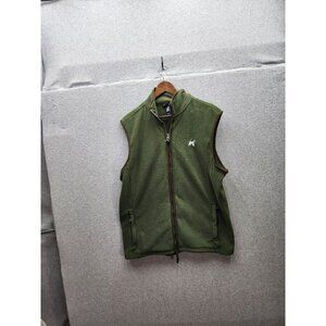 Premier Green Fleece Vest With Scottish Terrier Embroidery & Zipper Closure - Si